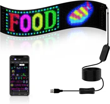 Hot Sale Flexible Led Car Banner Bluetooth Control Soft Led Panel Custom Text Electronic Advertising Screen