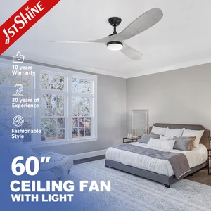 1stshine LED Ceiling Fan Big 60 Inches 3 Wood Blades Smart Home Adjustable LED Ceiling Fan
