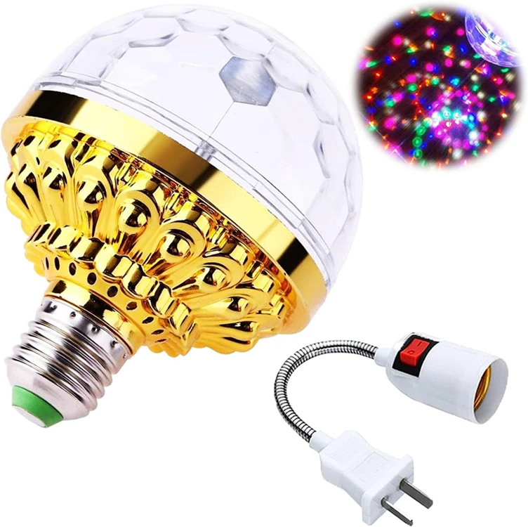 Colorful Disco Rotating Magic Ball RGB LED Stage Light Home Room Dance Parties Lighting