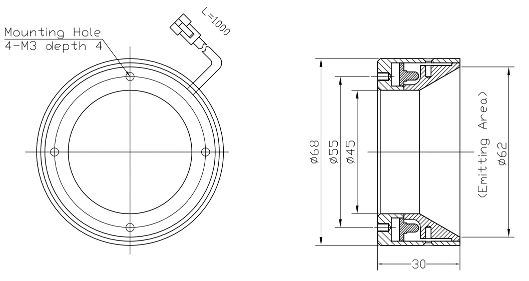 product annular shadow free light 60 ring light ring lamp shadowless illumination ring hm rlc6860kc w24-8