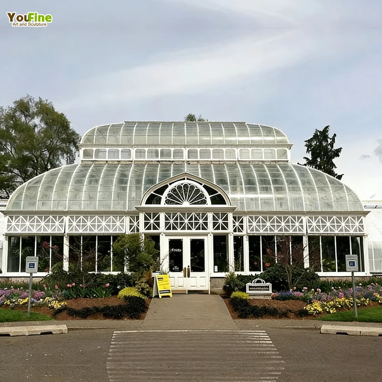 Outdoor Garden Park Decor - Wrought Victorian Iron Gazebo with Glass