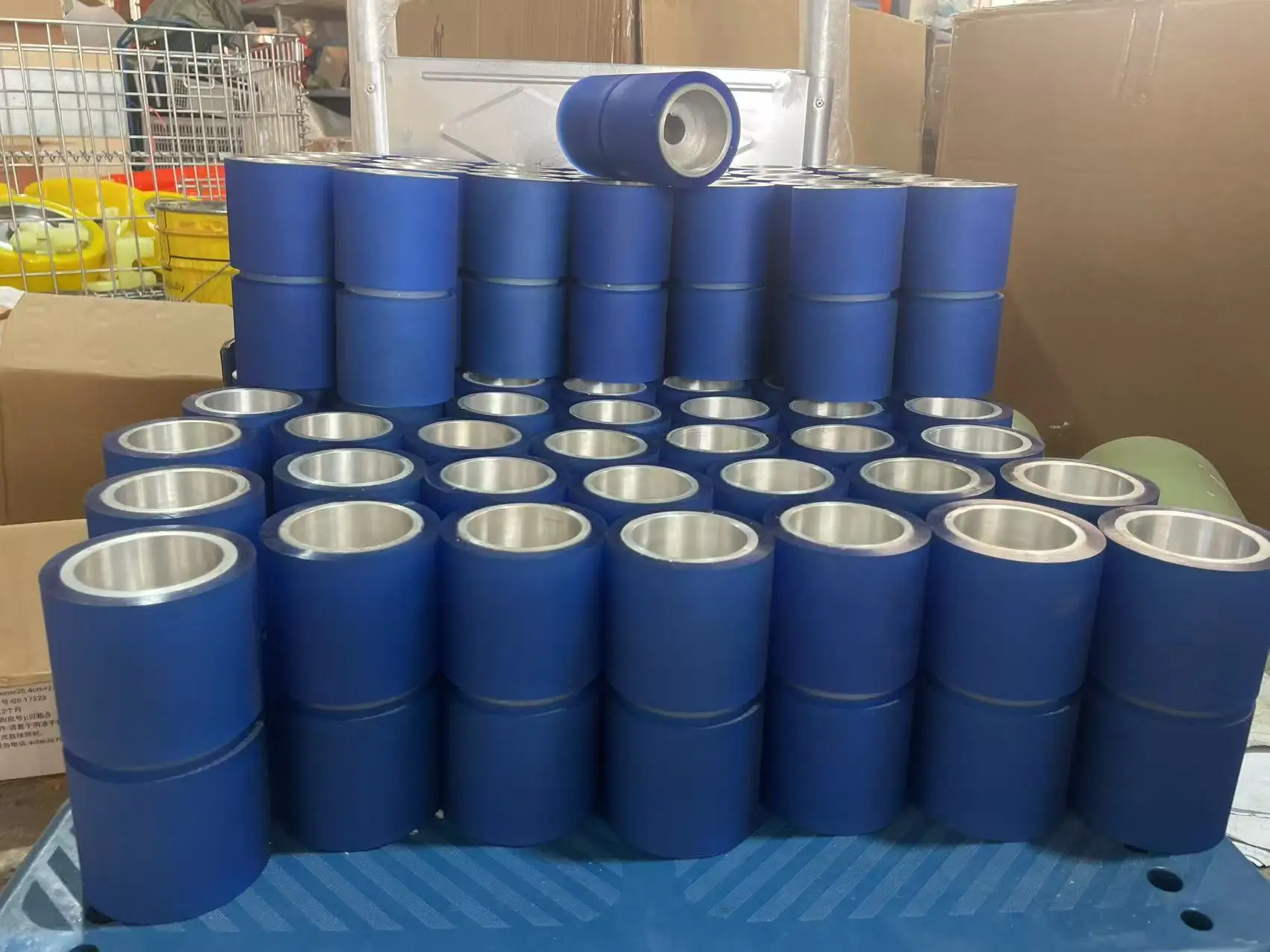 Industrial Conveyor Mute Rubber Bearing Roller PU Wheel Factory Direct Supply with Cutting Processing Service factory