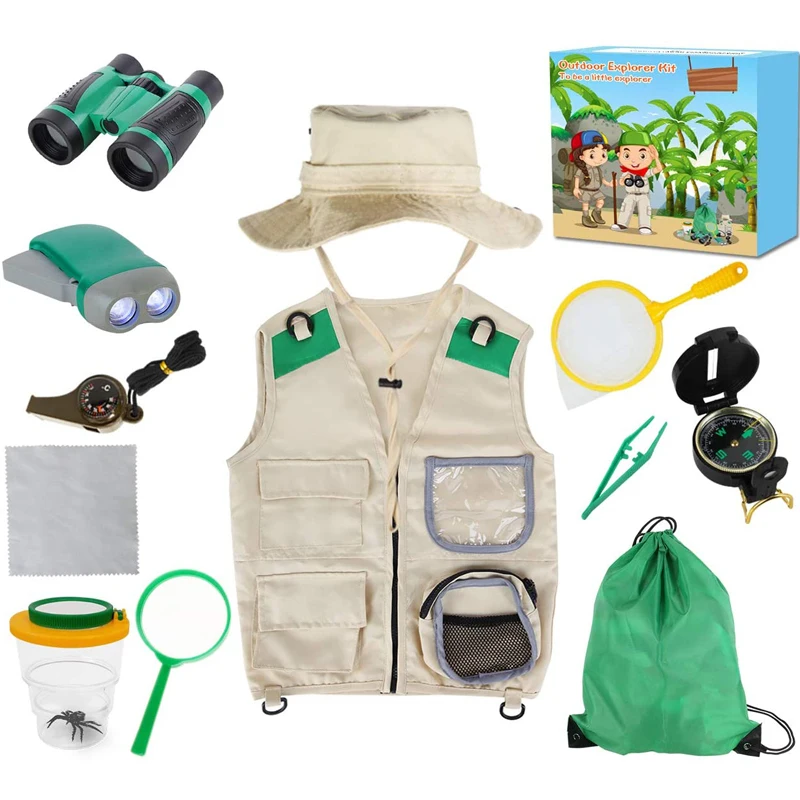 Kid Explorer Kit Gifts Toys 3-10 Years Old Boys Outdoor Exploration Kit Outdoor Adventure Toys kit