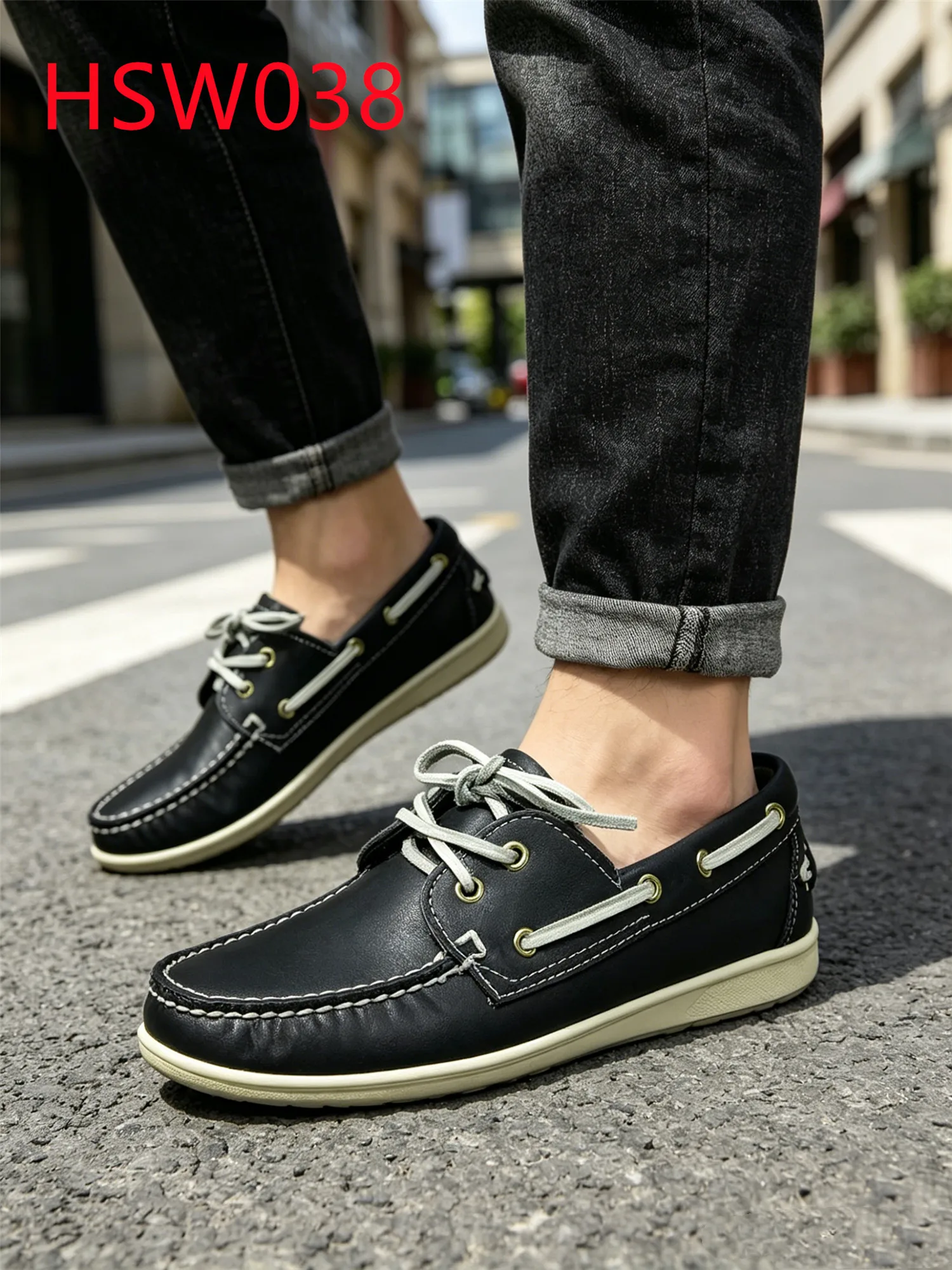 LXG,2025 Hot Selling Pure Leather Low MOQ Casual Peas Shoes air Hole Design Hand Stitching Wearable Drivers Shoes HSW038