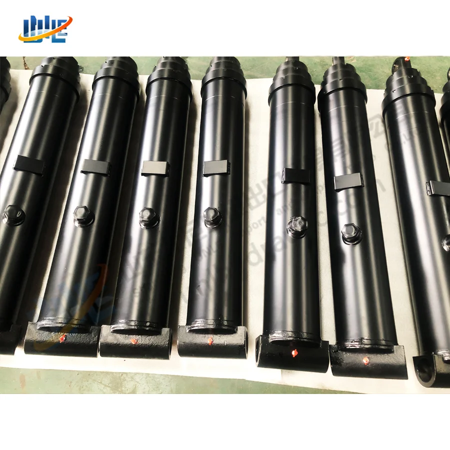 High Quality 15 Ton Trunnion Type Double Acting Tipper Telescopic Hydraulic Cylinder Jacks for  Tipper Trailers