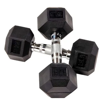 Wholesale fitness equipment gym hexagonal dumbbells free weights  hexagon dumbells mancuernas cast iron chrom hex dumbell set