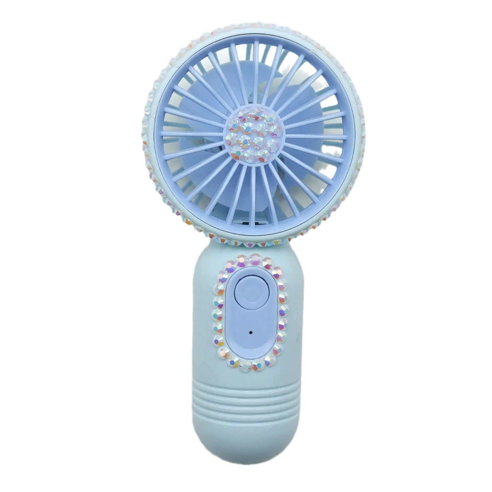 2024 Summer Cold Diamond Handheld Fan Portable Rechargeable Fans Outdoor Mini USB Electric Desktop Air Cooler Hand Glitter Fans