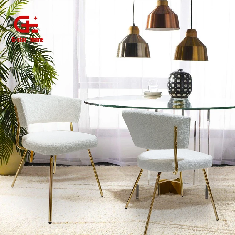 Оптовая продажа с фабрики роскошный стул Boucle Dinning современная мебель Sherpa для