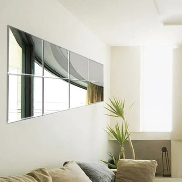 Beveled Edge Wall Mirror 12x12 Small Mirror Tiles With Polished Edge