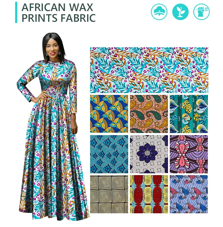 High Quality Veritable African Ankara Wax Fabric 100% Polyester Print ...