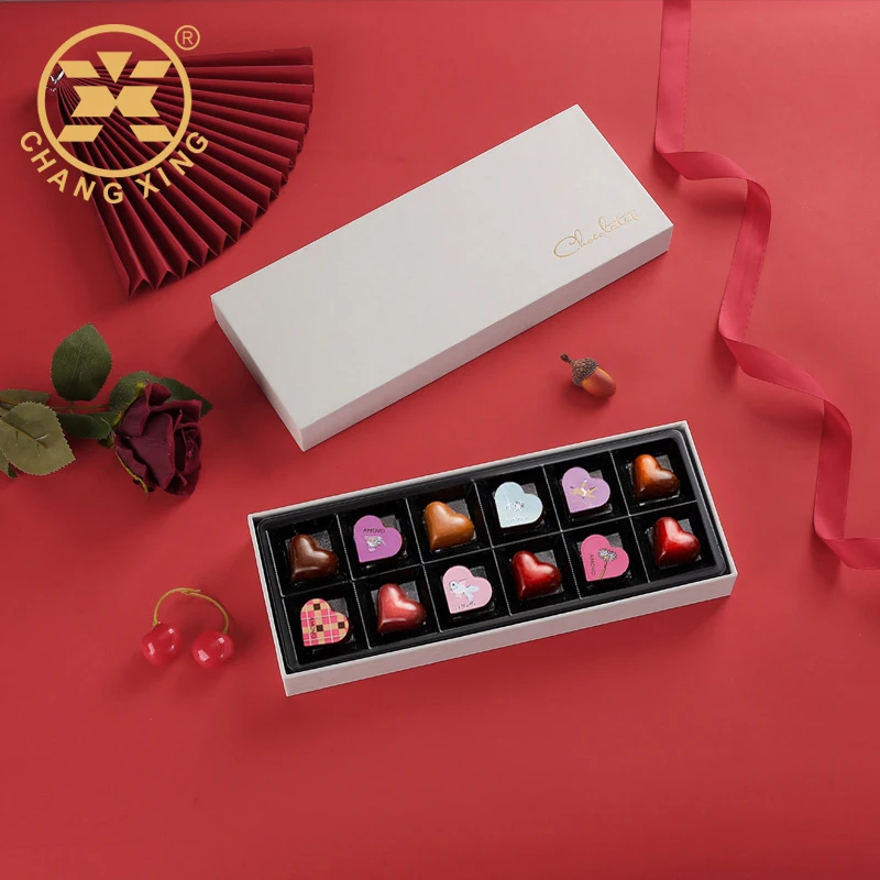 Custom Printed 6/12/18 Grid Chocolate Packaging Box with Gift Bag - 4c Offset Printing & Recyclable Specialty Paper