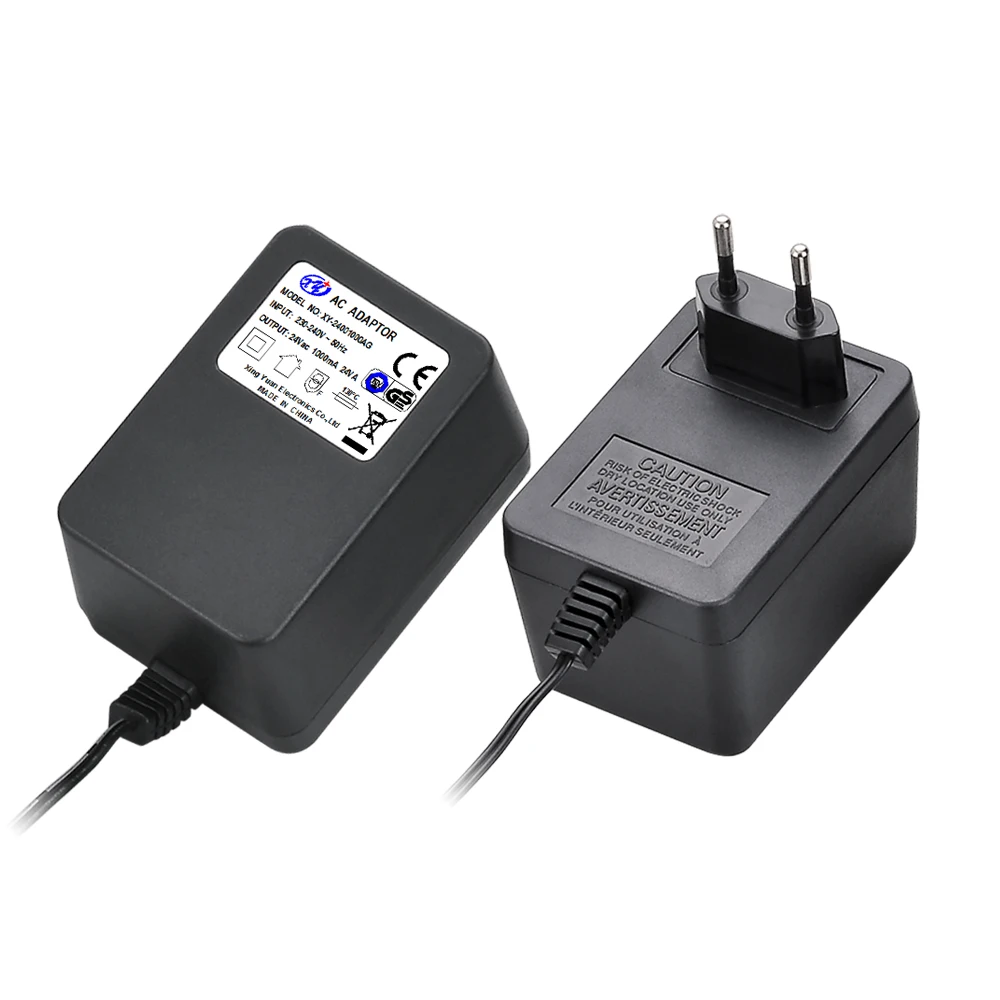 24VAC 1000mA Linear Transformer, EU Plug 230V AC to 12V AC Power Adaptor, for LED Lighting, Security System, Industrial Control