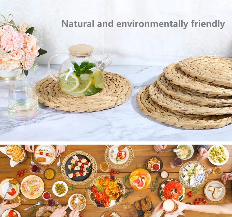 Wholesale Natural Round Woven Placemats Wicker Seagrass Placemat Rattan