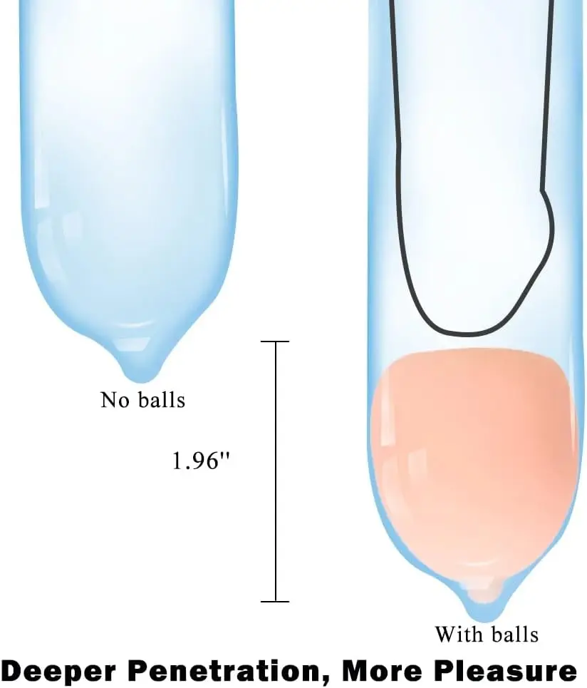 Reusable Penis Enlarger Beads Cock Extender Condom Balls Penis Sleeve Accessory Male Sex Toys for Enhance Sexual Experience