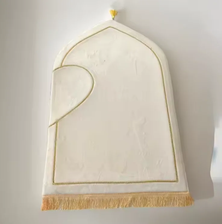 Tappetino da preghiera da viaggio pieghevole personalizzato con borsa, antiscivolo, spesso e imbottito in poliestere, per la preghiera islamica durante il Ramadan e l'Eid._voghion.com