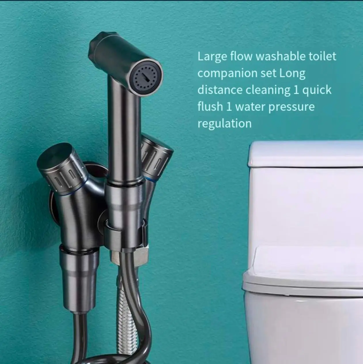 Stainless Steel Handheld Bidet Sprayer (Shattaf) With Hose Kit – Self-Cleaning Toilet Shower