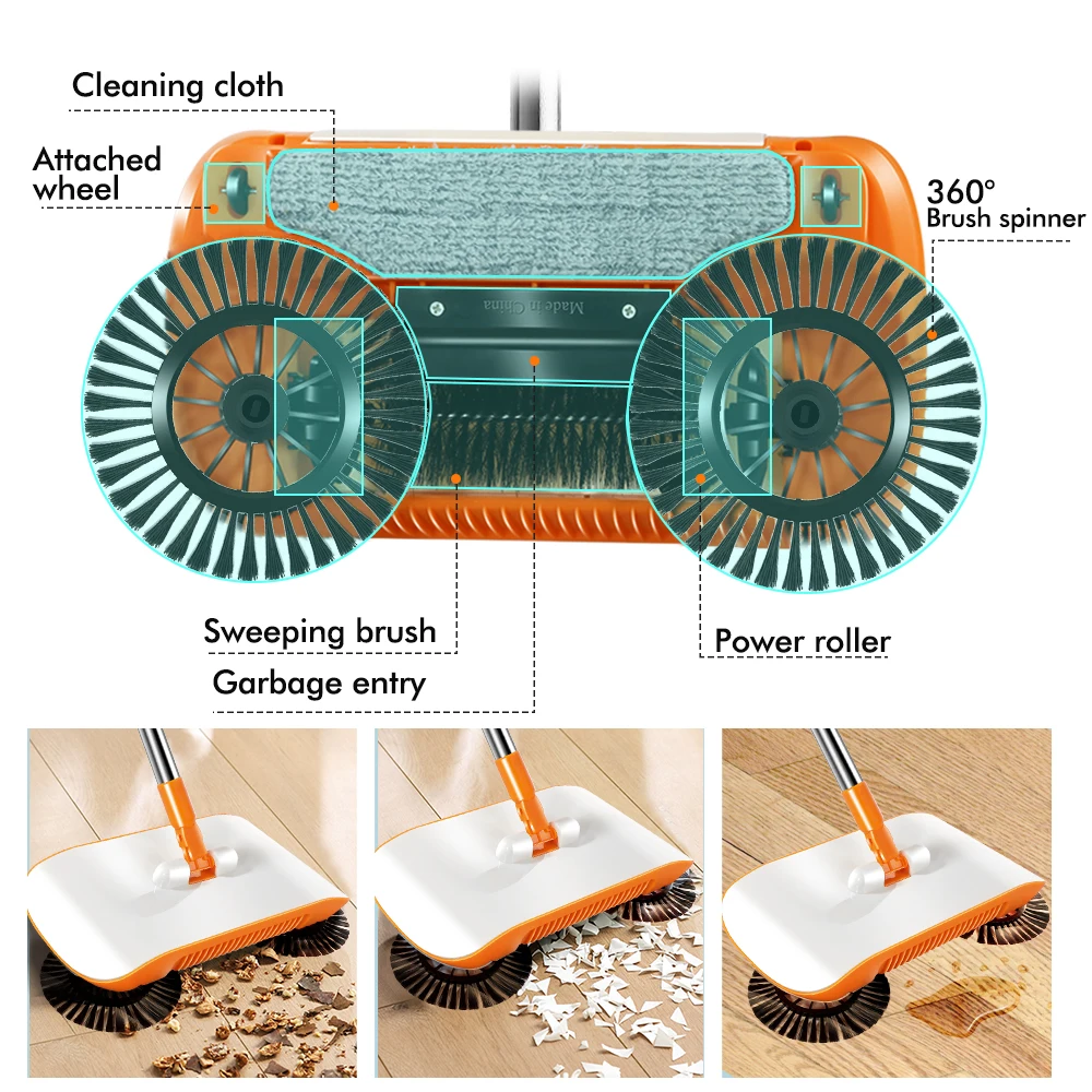 Masthome  Automatic Magic Spinning PP Super Clean Electric Broom 360 Rotating Sweeper Spinning Highly Efficient Magic Broom