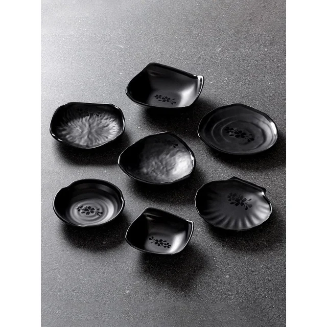 Commercial Creative Anti-Drop Melamine Tableware Plates Polished Plastic Irregular Snack Cold Dish Plates for Parties