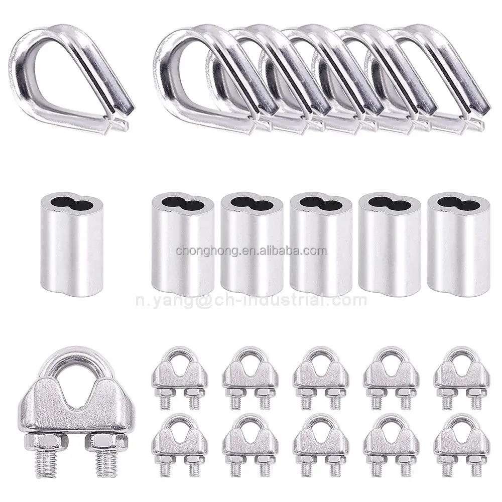 Cavo Acciaio Inox 1/16'' - 100m Con 100 Anelli Crimpatura | Per Lampadari, Stendibiancheria E Lavori Fai Da Te - Foto 2