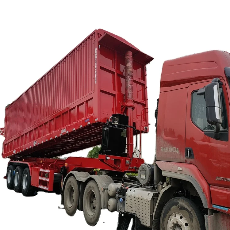 3 оси самосвал прицеп 60 тонн 80 тонн 35 CBM 40 CBM самосвал прицеп с гидравлический подъемник