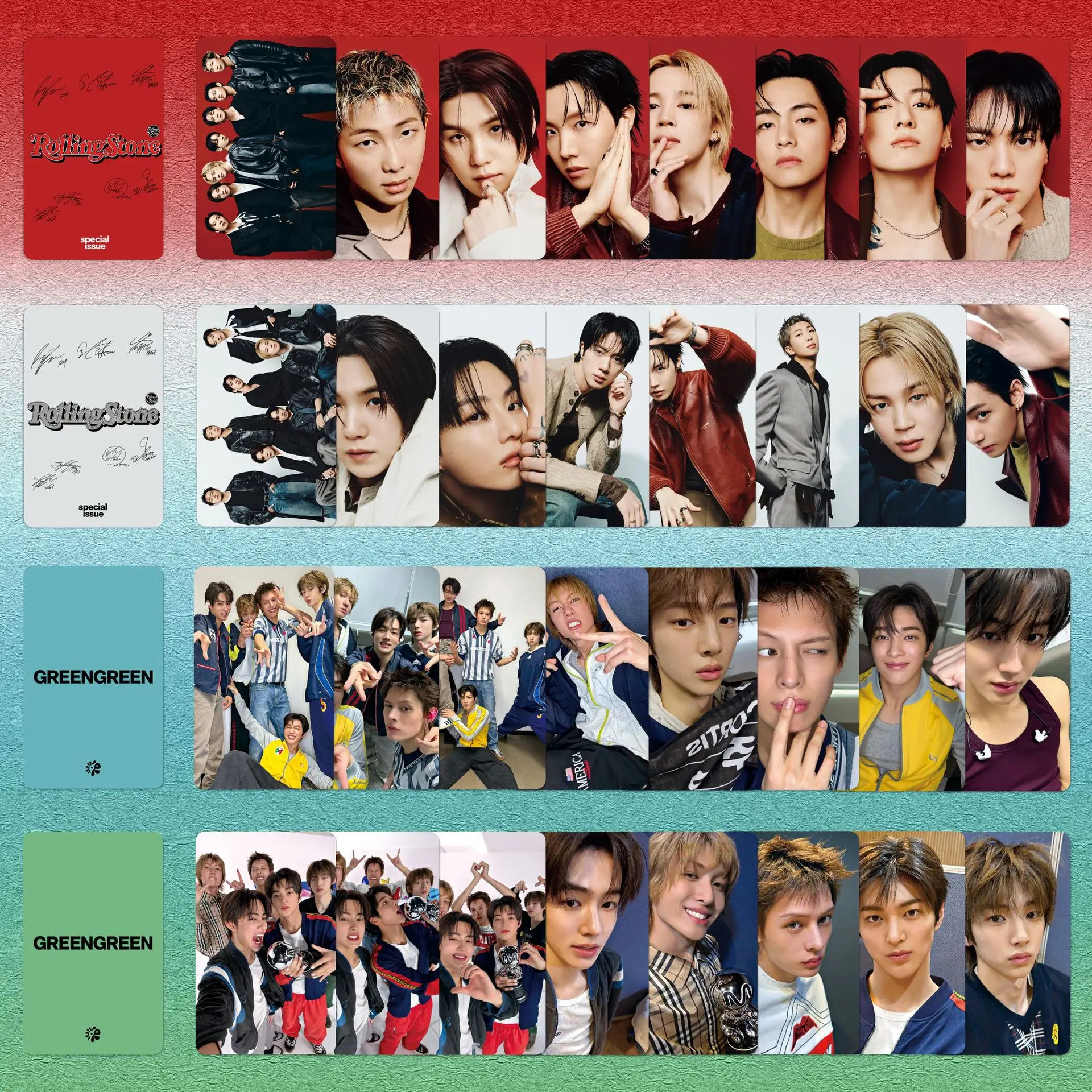 8pcs/set KPOP Arirang BT Idol Special Music Cards JK V SUGA JIMIN