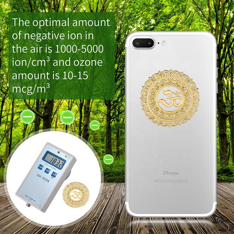 Gold Elephant with OM Design Special Hollow 4G 5G Anti-Radiation Stickers PVC EMF Protection - Image 4