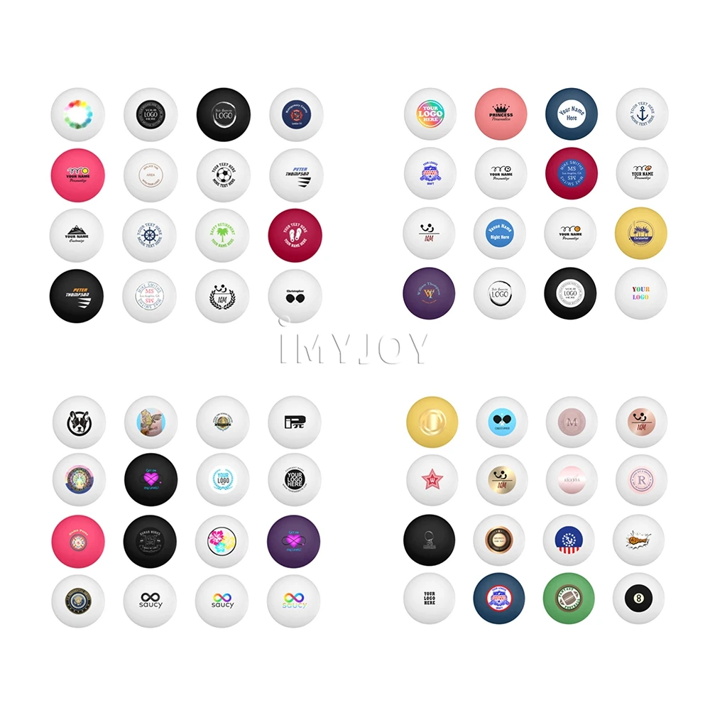 Оптовая продажа разноцветные мячи для пинг-понга с принтом на