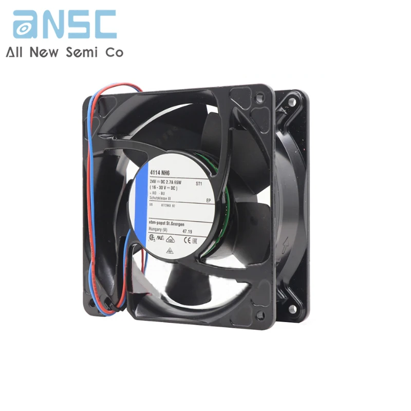 Original Axial flow fan 4114NH6 DC24V 65W 120*120*38mm Transmitter cooling fan