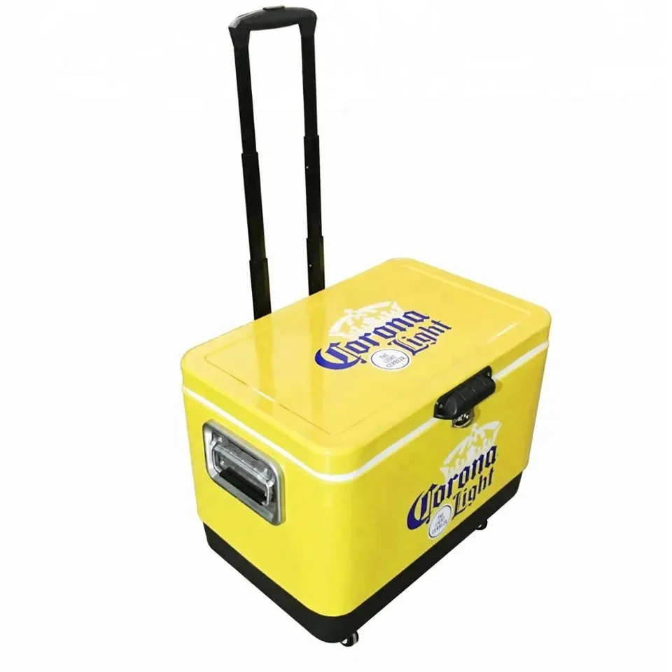 Outdoor Portable Camping Cooler Box With Wheel Multifunctional Cooler