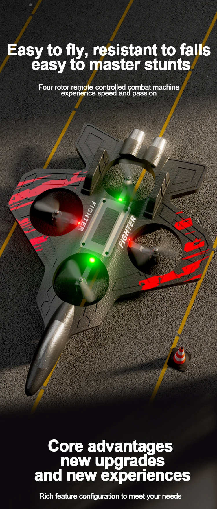 Remote Control Hobby Glider Aircraft Toy 360 Degree Stunt Helicopter Beginner Charger EPP Foam Remote Control Fighter Glider