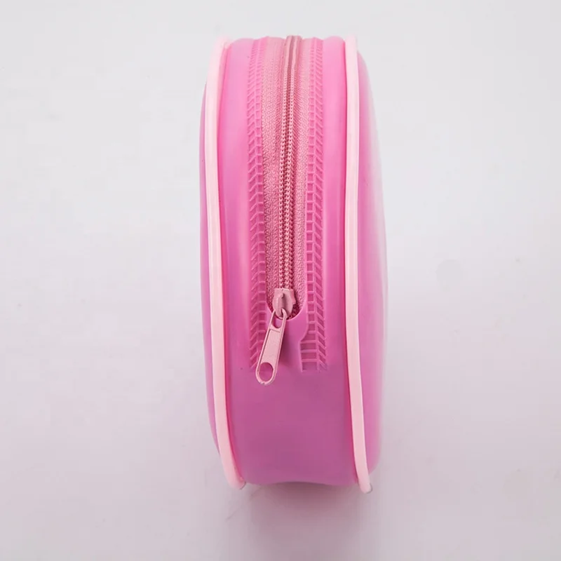 Lipstick Package Matt Round Cosmetic Bag Plastic Round Pouch clear pink Pvc Bag With Zip