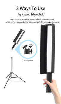 LP600 Rechargeable 5200 MAh RGB Handheld LED Video Light Wand Stick Studio Film Fill Light for Outdoor Photography product image