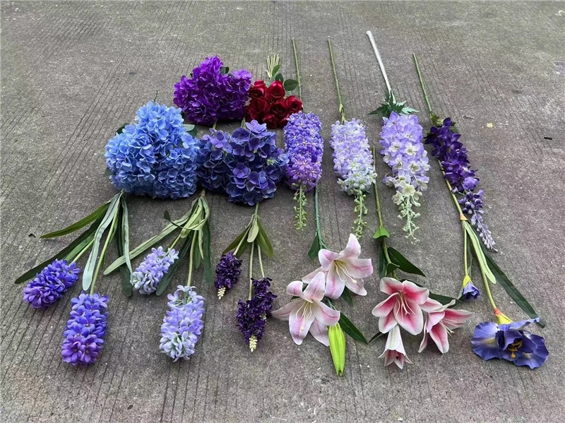 Purple Series Wedding Decoration Hydrangea Artificial Flowers Bouquets