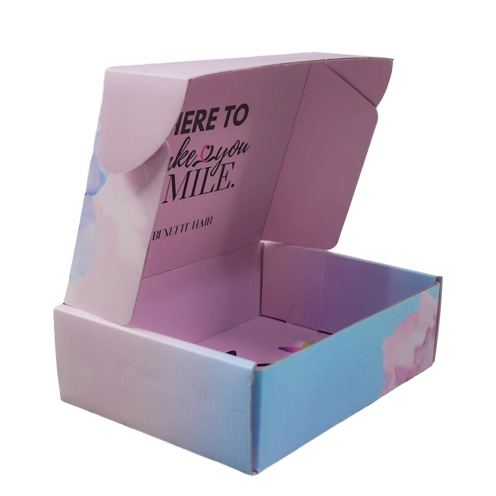 Cosmetic Set Pack Custom Logo Cardboard Cartons Shipping Mailer Box Pink  Cosmetics Mailing Skin Care Corrugated Packaging Boxes