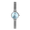 silver with blue small watch