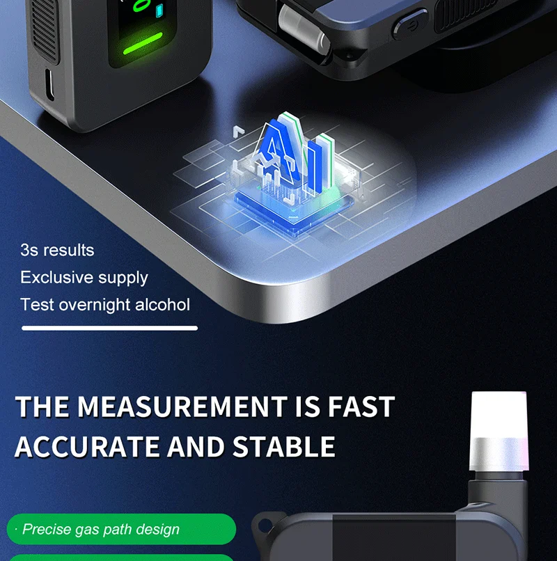 D1000 Professional Digital Breath Alcohol Tester with Electrochemical Sensor OLED Display High Accuracy