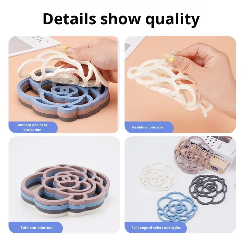 Silicone Cup Mats, Heat Insulation Mats, Table and Plate Mats, Anti-slip, Waterproof and Heat-resistant Mats Home Dining Mat factory