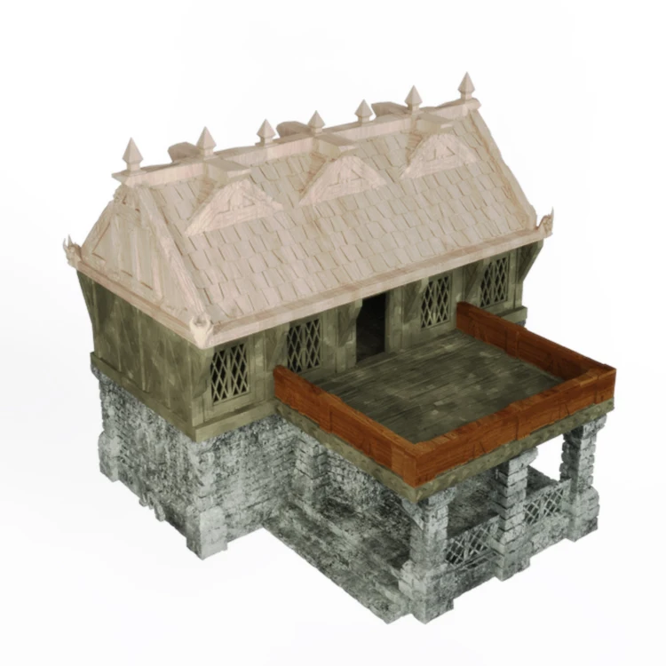 Custom Resin Miniature Buildings House Figurine Frosted Texture Resin Medieval House Miniature Building Souvenir Statuette