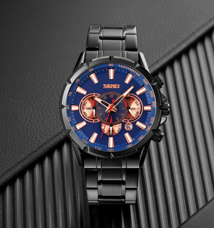 SKMEI 9241 Custom Logo Big Face Alloy Watch Quartz Movement Mens Luxury Watches