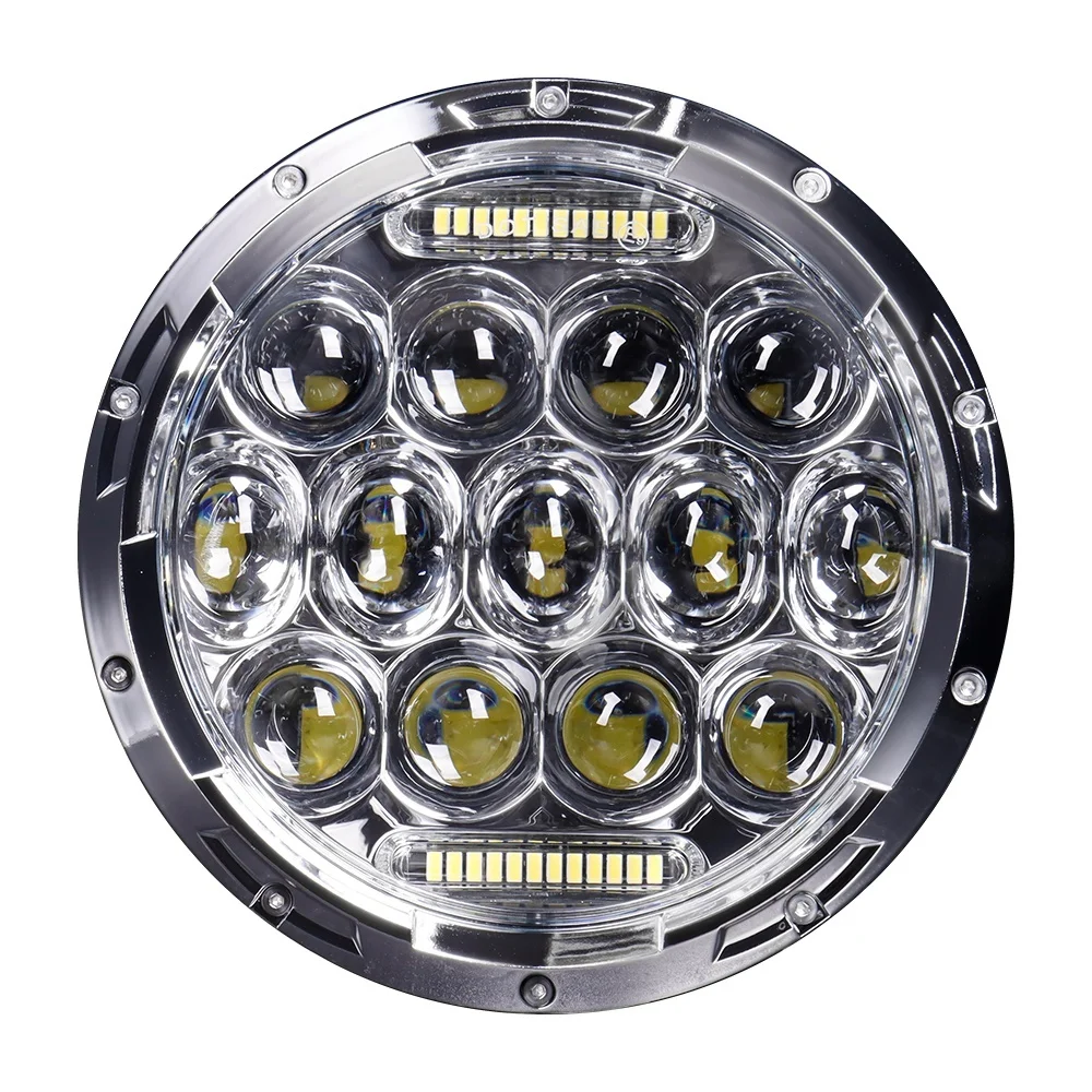 TIYPEOR JK Headlight Chrome LED Headlight with DRL High Low Beam 7 Inch Led Headlight for Jeep Wrangler JK TJ LJ