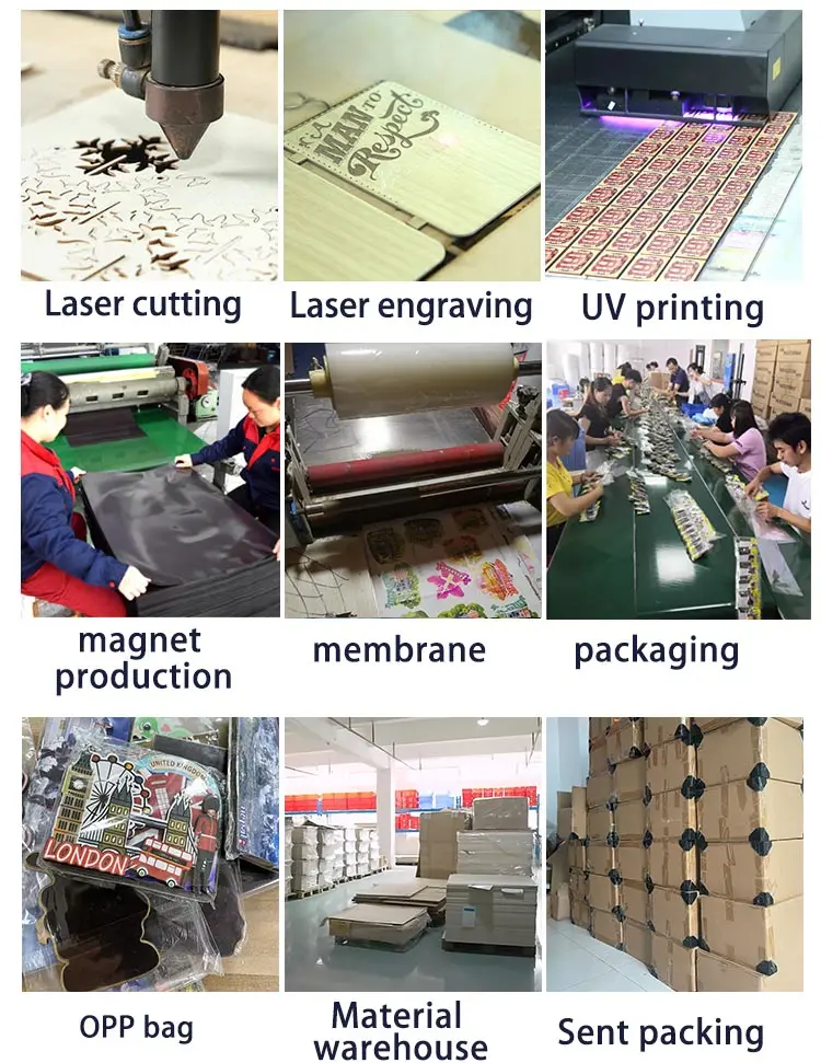 Nice Quality Customized  Double Layer 3d Epoxy Coated Wooden Fridge Magnet