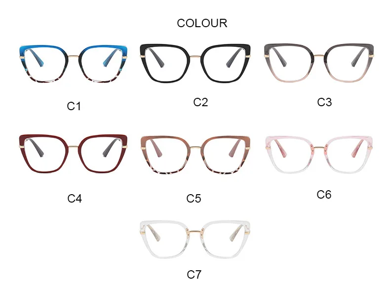 Womans Oversize Blue Light Blocking Optical Tr90 Frame Fashion Designer Red Cat Eye Glasses Frame for Women Eyeglasses