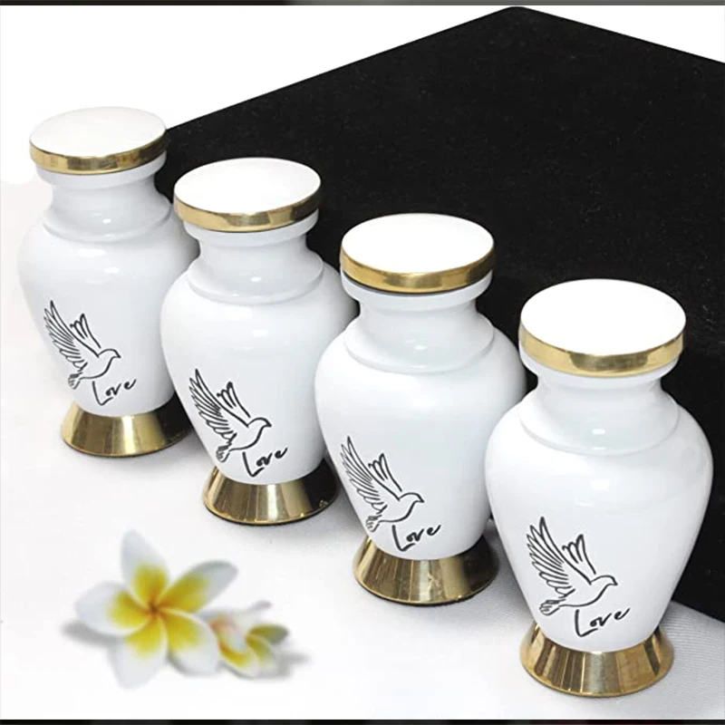 Mini White Urns Wings of Freedom Keepsake Urn for Human Ashes Honor Your Loved One with Funeral Jar - Perfect for Adults Infants