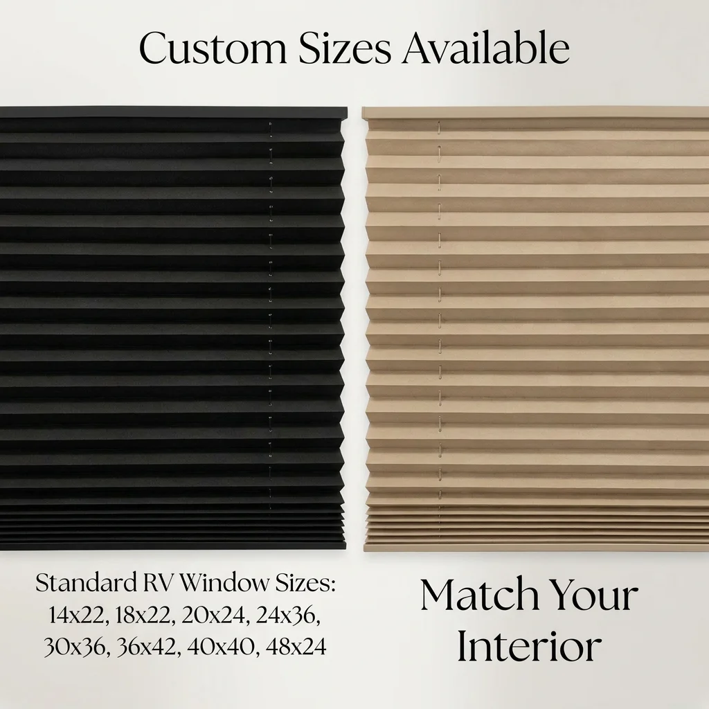 JSL 25 MM RV Window Fabric Pleated Shade Shutters for RV Camper Travel Trailers USA Hot Sale
