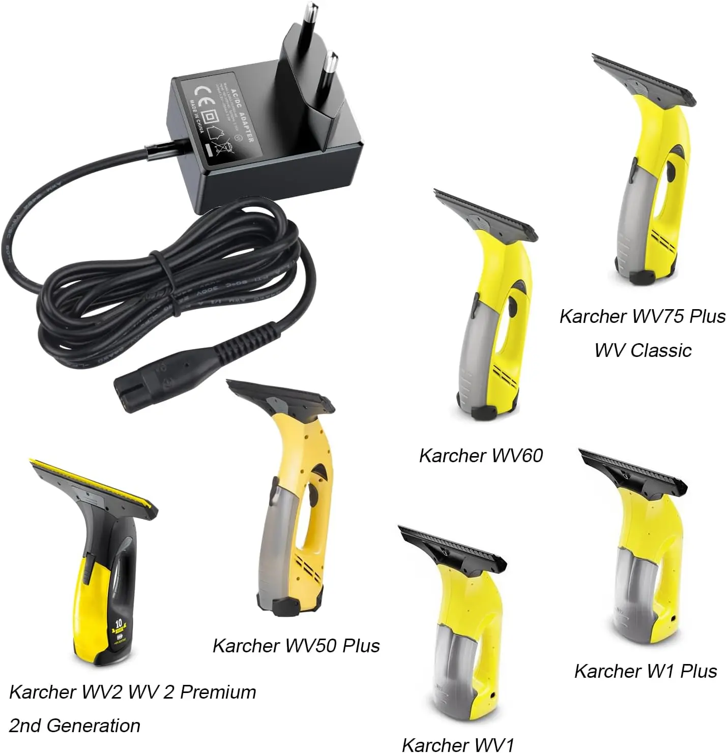 Caricatore da 5,5V Compatibile con Kärcher Aspirapolvere WV KV KWI serie di Alimentatore Caricabatterie