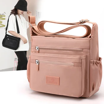 ODM 2022 Casual Solid Color Women Bags Luxury Designer Shoulder Bag Nylon Cloth Lady Messenger Mobile Phone Bag Wholesale