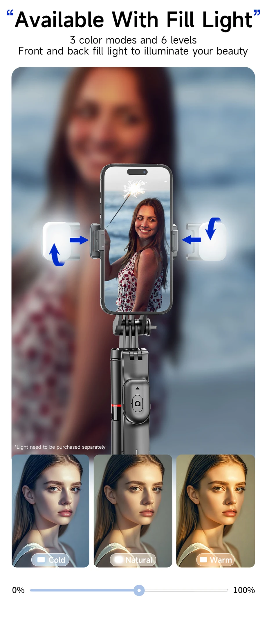 CYKE F16 Stable Tripod Balanced and Stable Shooting Selfie Stick 360°Panoramic Shooting 1708mm Cell Phonefor Video Recording