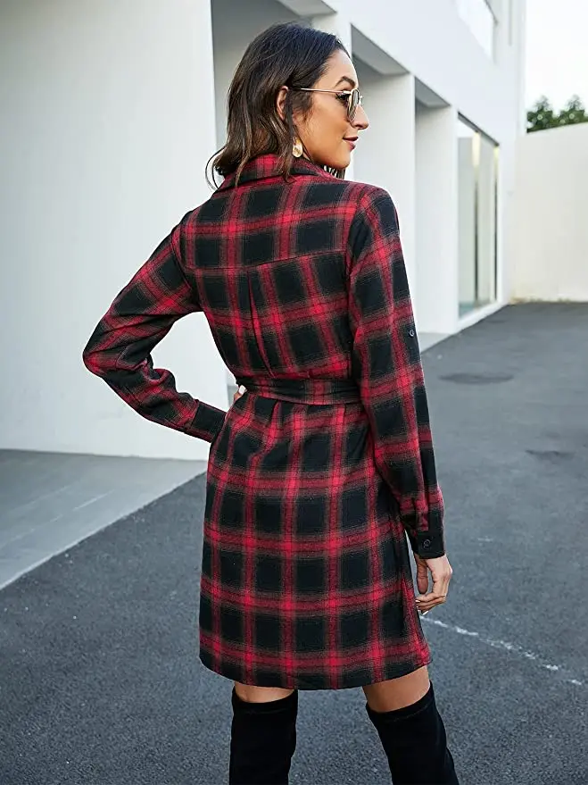 Oversized Shirt Flannel Shirt Dress Womens Blue Flannel Oversized