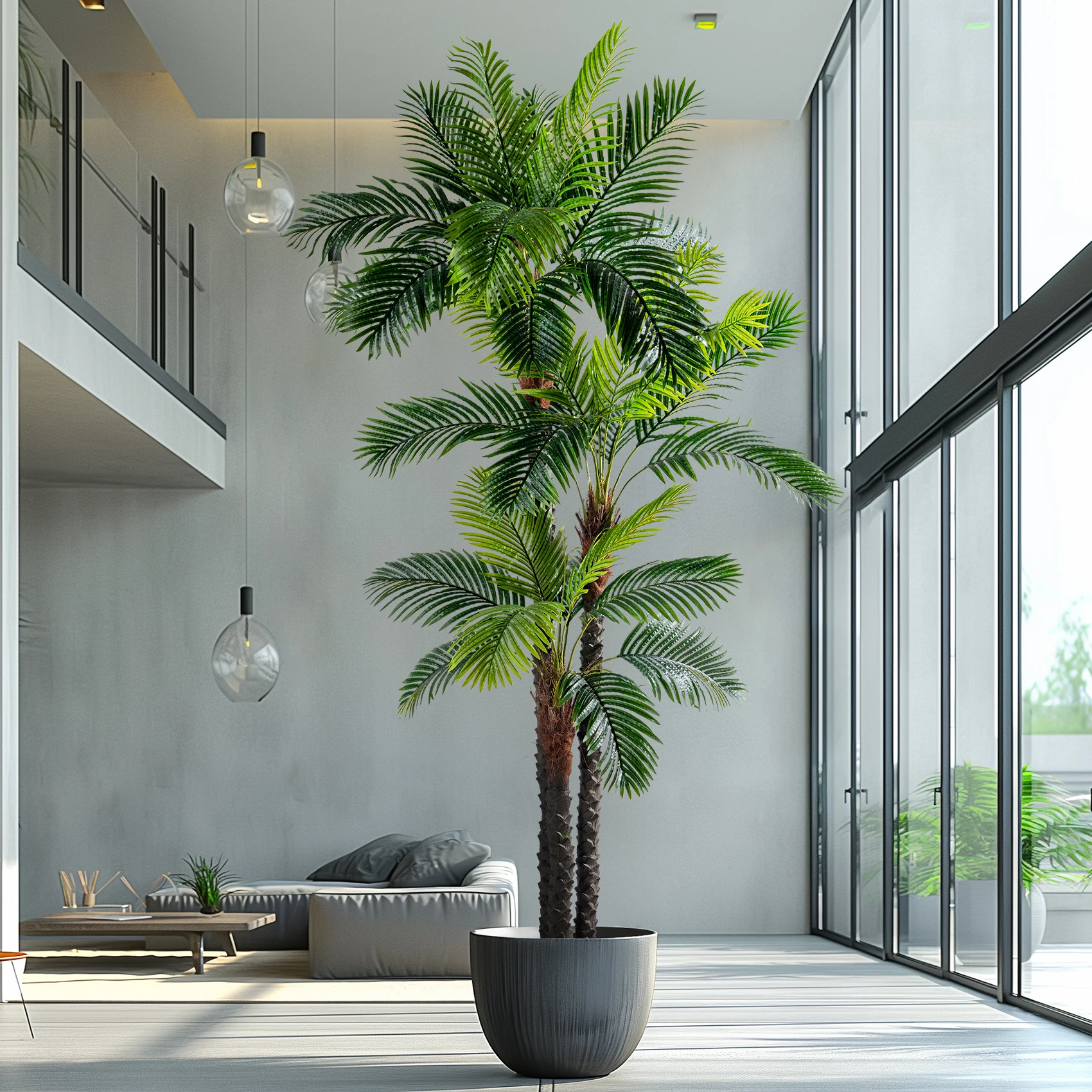 Manufacturer Direct Sales 8 Feet Giant UV-Resistant Artificial Plastic Palm Tree Home/Outdoor Landscaping Greening Plant