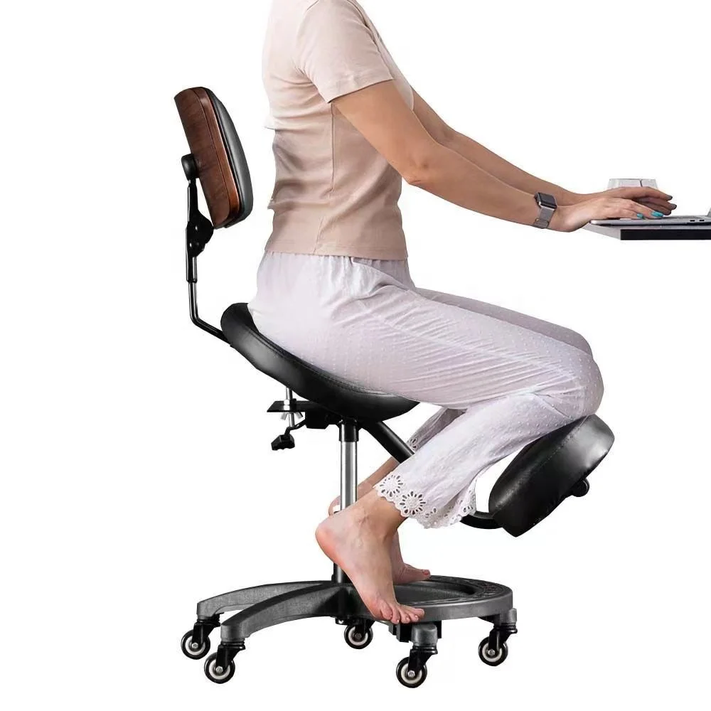 2024 New Sitting Posture Correction Kneeling Enjoy Office Chair Ergonomic Adjustable Leather Chair for Office